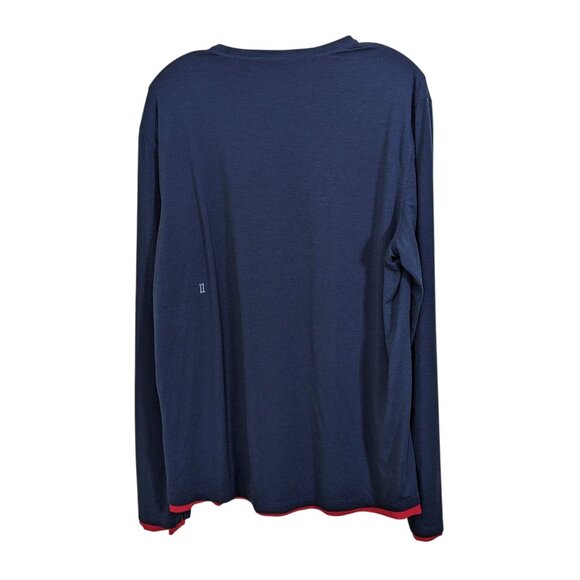 Kit And Ace Long Sleeve Crewneck Shirt Mens Large Navy Red Reversible Base Layer - Picture 2 of 6